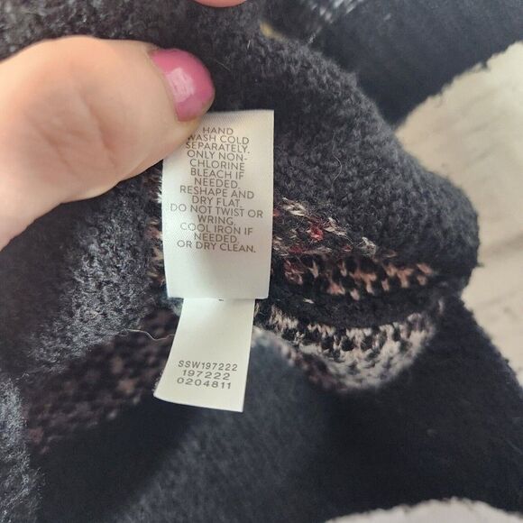 J Jill Pure Jill Cowl Neck Jacquard Knit Pullover Sweater M/L Petite Multi - Picture 11 of 12